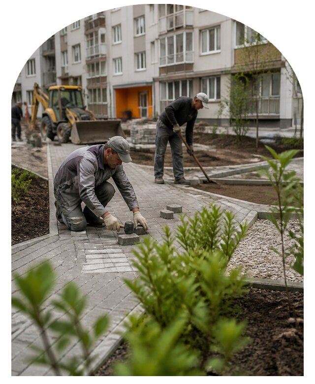 Благоустройство двора многоквартирного дома в Кургане